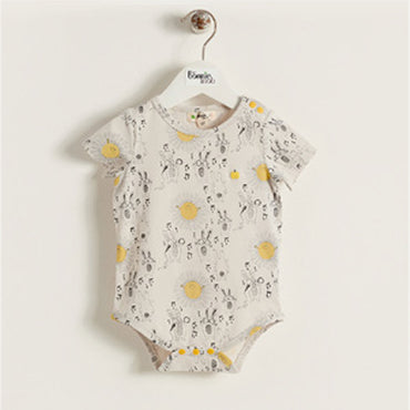 Sunny Bunny Print  Baby's Organic Cotton Bodysuit