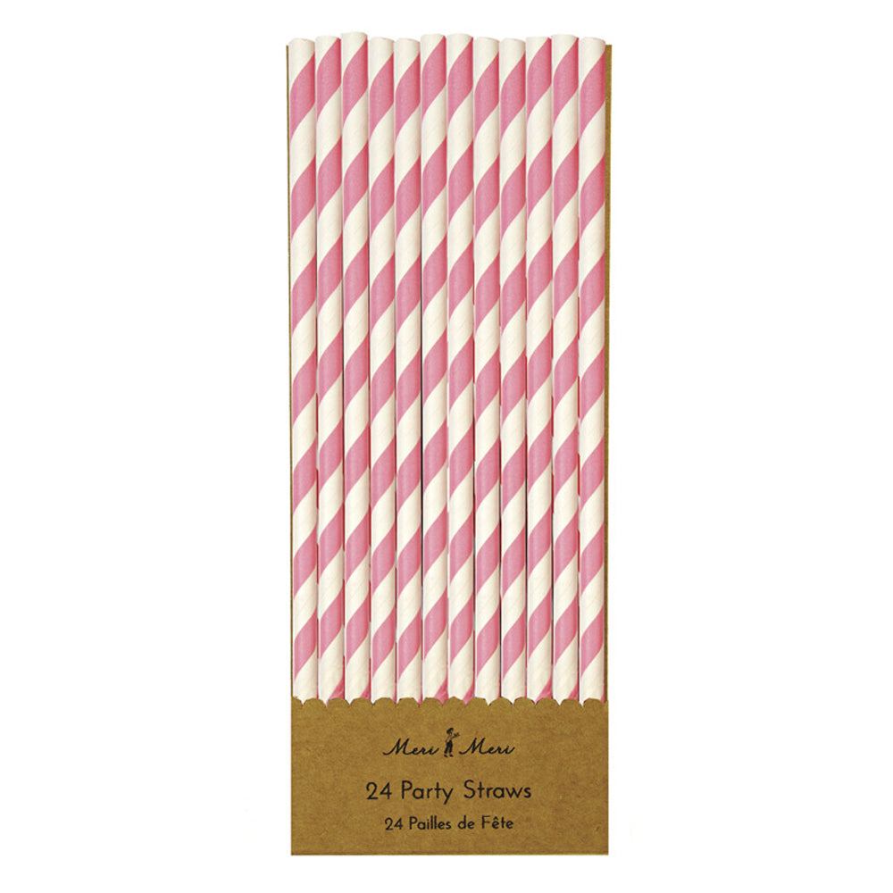 Straws Pink Paper